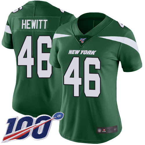 New York Jets Limited Green Women Neville Hewitt Home Jersey NFL Football #46 100th Season Vapor Untouchable